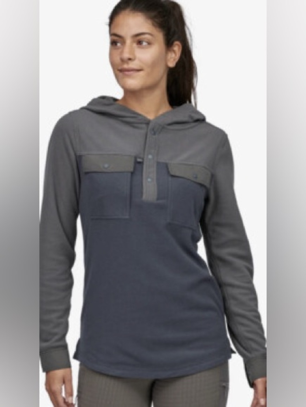 Patagonia Sz S Early Rise Hooded Grey Blue Outdoor Gorpcore Sweater